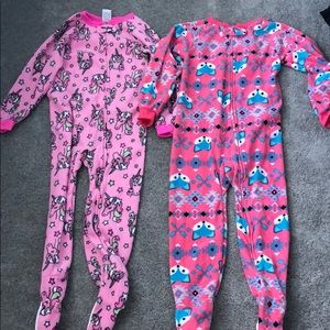 Girls footie onesie fleece pajamas large (10/12)